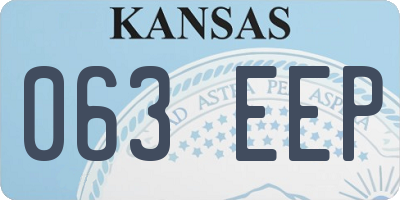KS license plate 063EEP