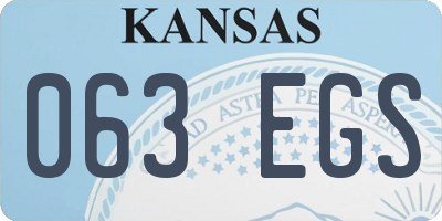 KS license plate 063EGS