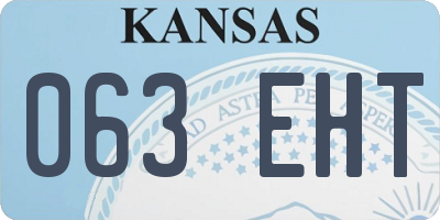 KS license plate 063EHT
