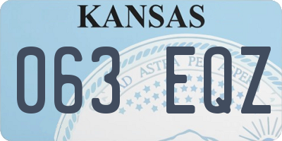 KS license plate 063EQZ