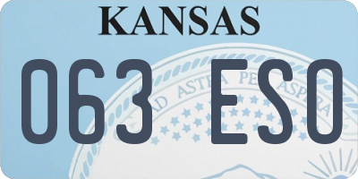 KS license plate 063ESO