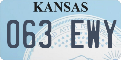 KS license plate 063EWY
