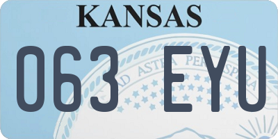 KS license plate 063EYU