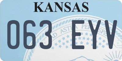 KS license plate 063EYV