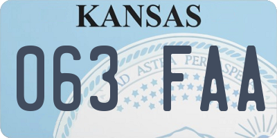 KS license plate 063FAA