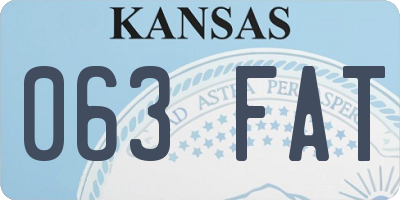 KS license plate 063FAT