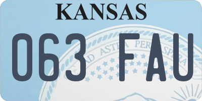 KS license plate 063FAU