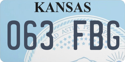 KS license plate 063FBG