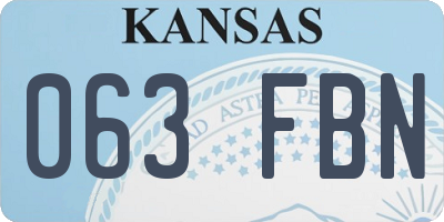 KS license plate 063FBN