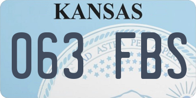 KS license plate 063FBS
