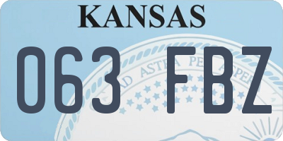 KS license plate 063FBZ