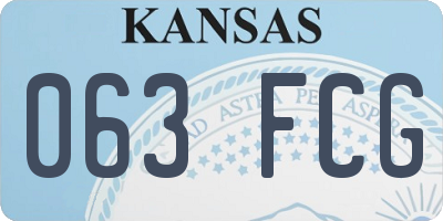 KS license plate 063FCG