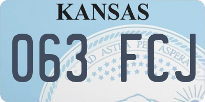 KS license plate 063FCJ