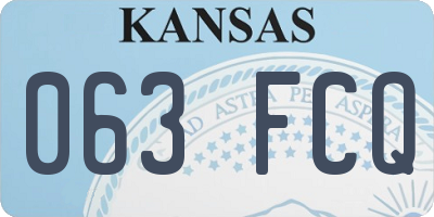 KS license plate 063FCQ