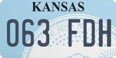 KS license plate 063FDH