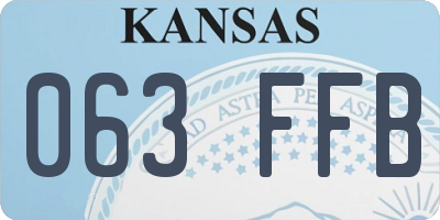 KS license plate 063FFB