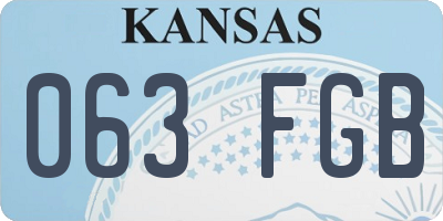 KS license plate 063FGB