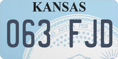 KS license plate 063FJD