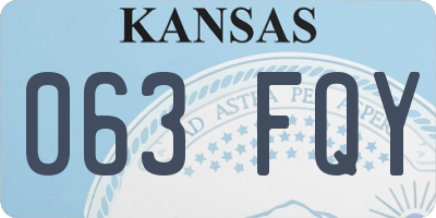 KS license plate 063FQY