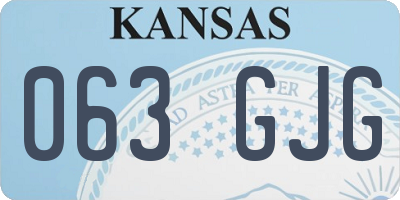 KS license plate 063GJG