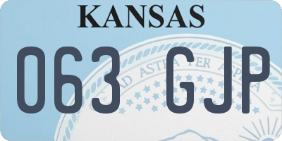 KS license plate 063GJP