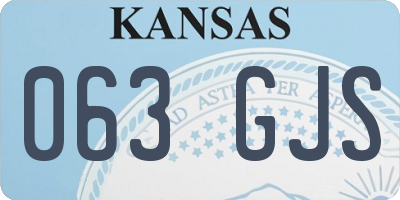 KS license plate 063GJS