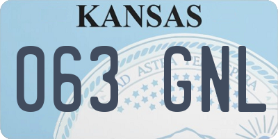 KS license plate 063GNL