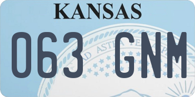 KS license plate 063GNM