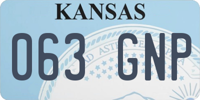 KS license plate 063GNP