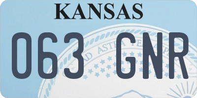 KS license plate 063GNR