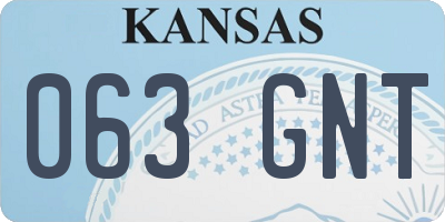 KS license plate 063GNT
