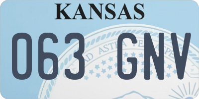 KS license plate 063GNV