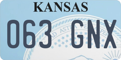 KS license plate 063GNX