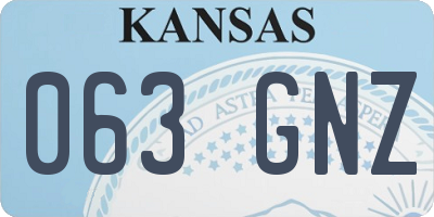 KS license plate 063GNZ