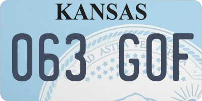 KS license plate 063GOF