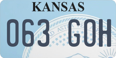 KS license plate 063GOH