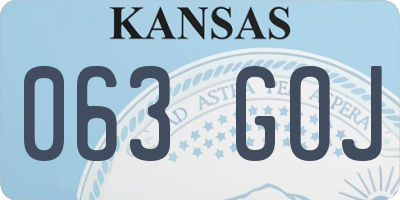 KS license plate 063GOJ
