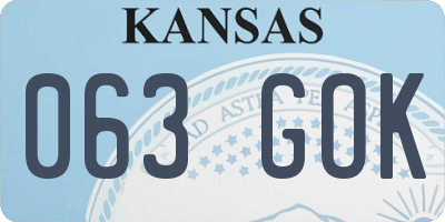 KS license plate 063GOK