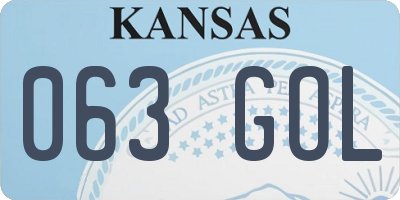 KS license plate 063GOL