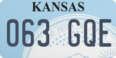KS license plate 063GQE