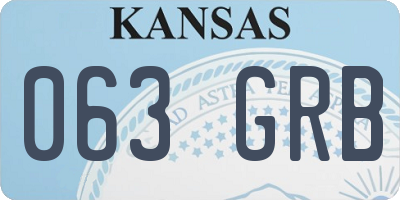 KS license plate 063GRB