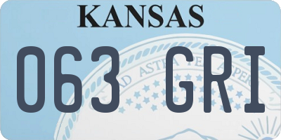 KS license plate 063GRI
