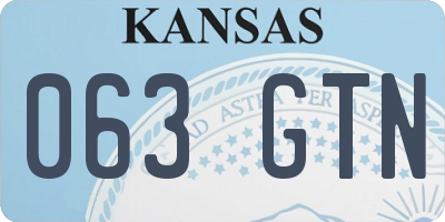KS license plate 063GTN