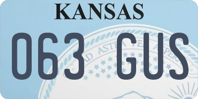 KS license plate 063GUS