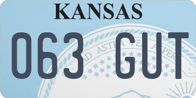 KS license plate 063GUT