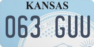 KS license plate 063GUU