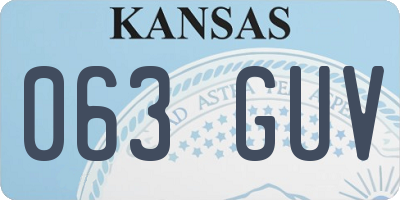 KS license plate 063GUV