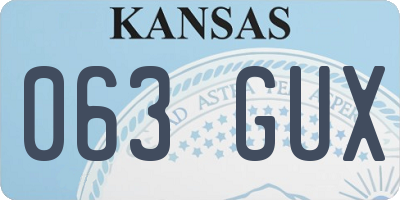 KS license plate 063GUX