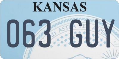 KS license plate 063GUY