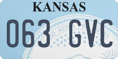 KS license plate 063GVC
